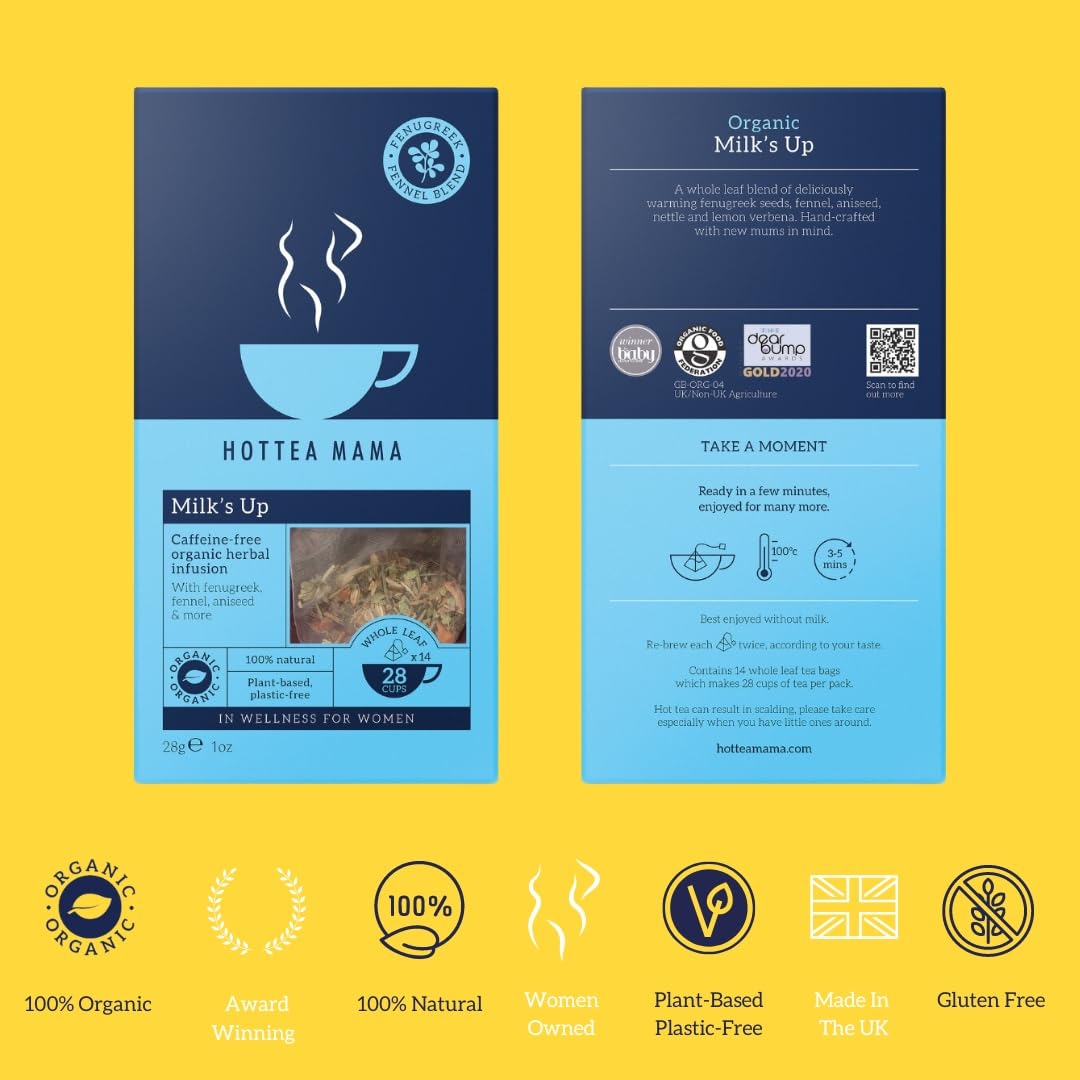 HOTTEA MAMA Milk's Up Organic Breastfeeding Tea for Lactation Support 8