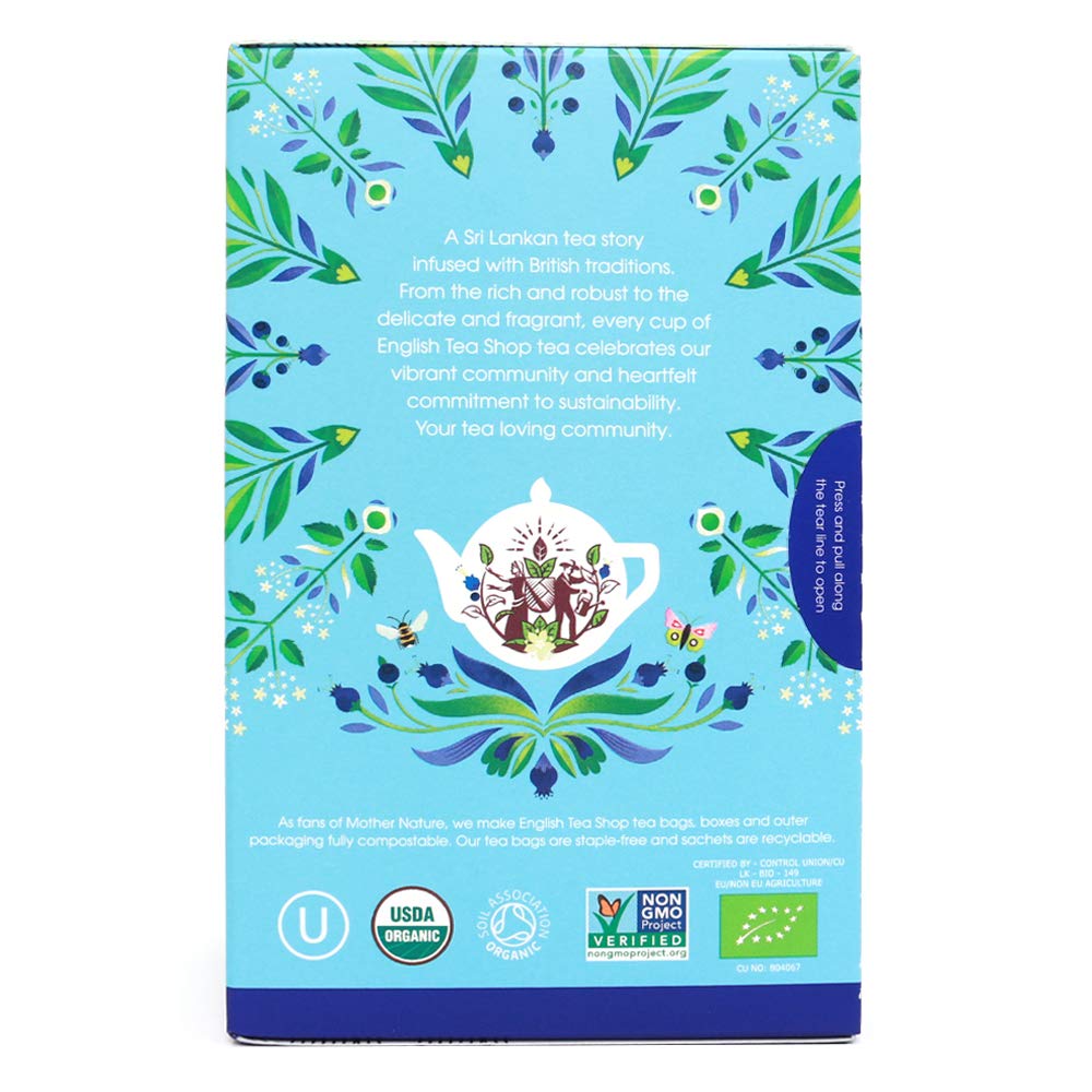 English Tea Shop Organic White Tea with Blueberries & Elderflowers - Super Tea 40g 5