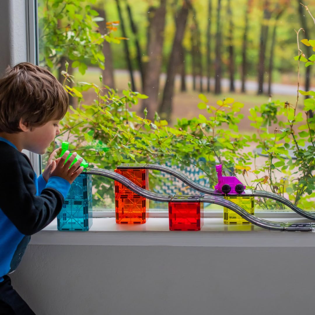 Magna-Tiles Downhill Duo 40-Piece Set - Magnetic Racing Playset for Kids 3+ 5