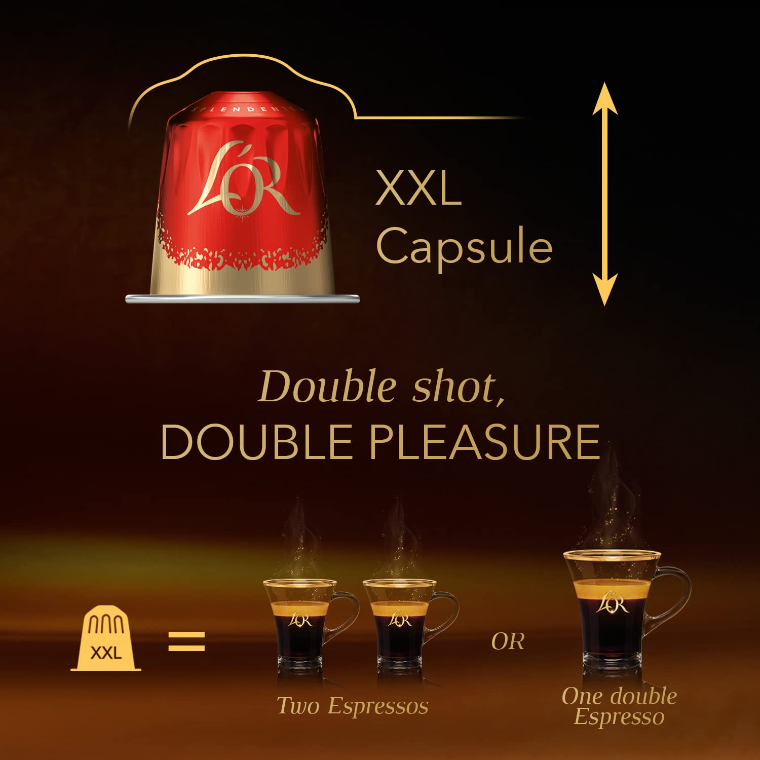 L'OR BARISTA Double Splendente XXL Aluminium Coffee Capsules (50 Pods) Intensity 7 for L'OR BARISTA Machines 3