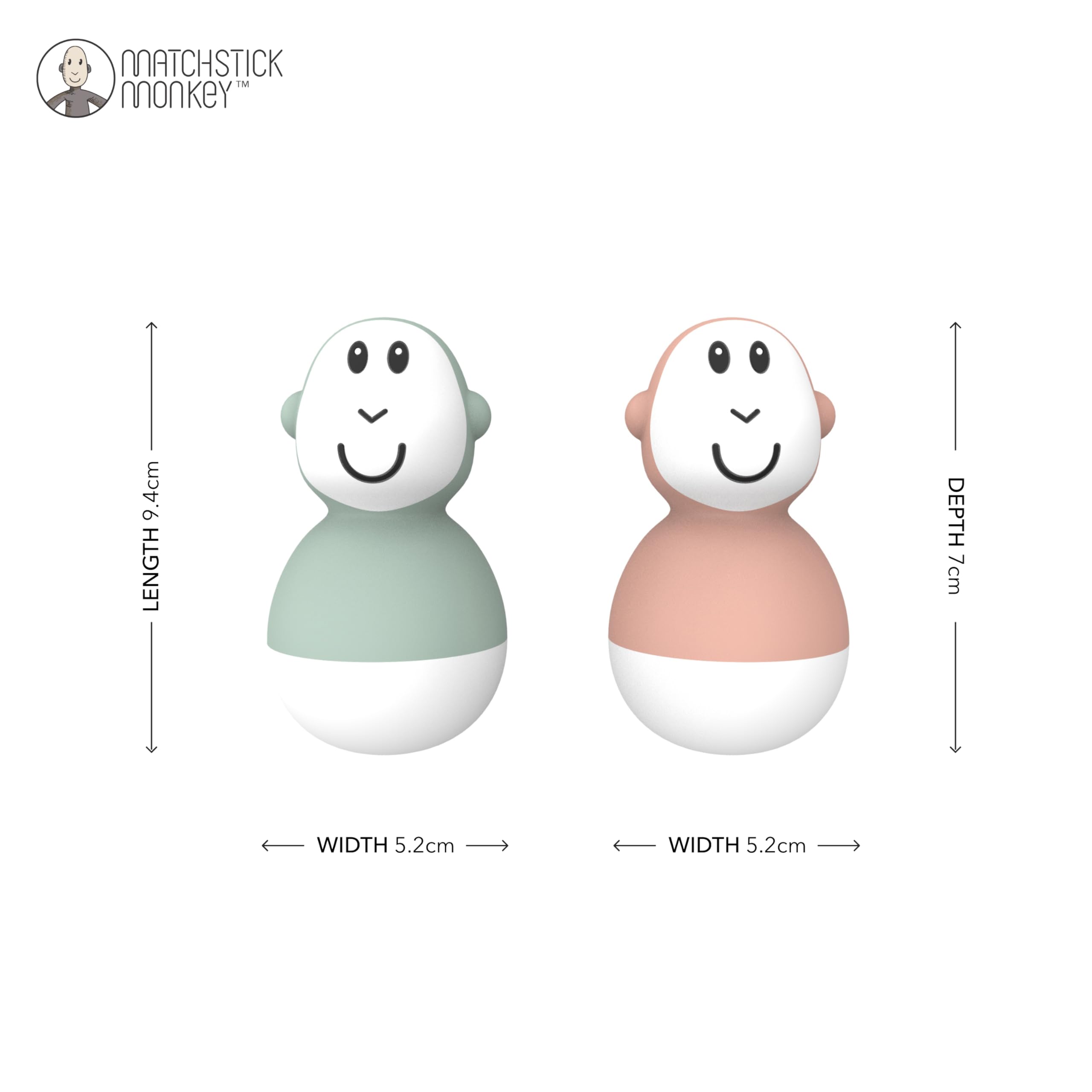 Matchstick Monkey Bathtime Wobblers - Antimicrobial Baby Bath Toy Set for 12+ Months 3