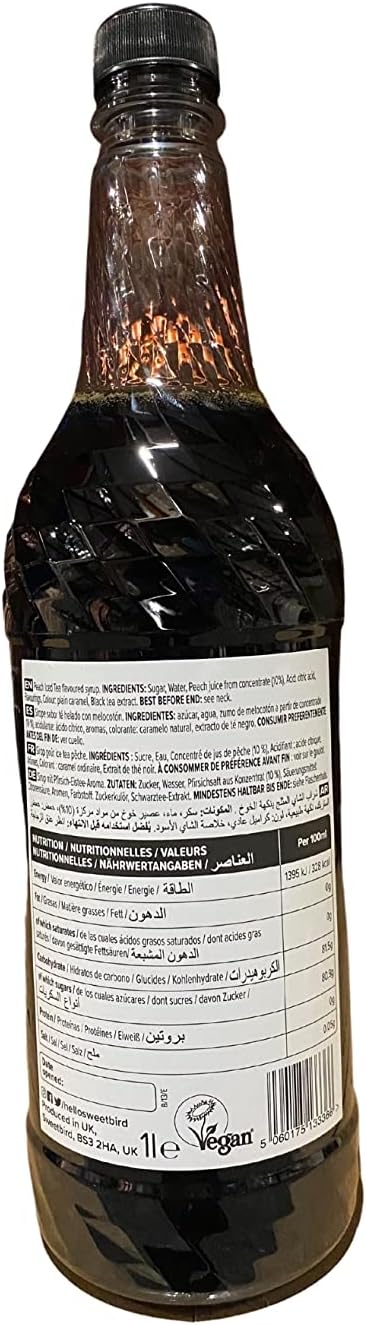 Sweetbird Peach Iced Tea Syrup (1 Litre) - Vegan Friendly