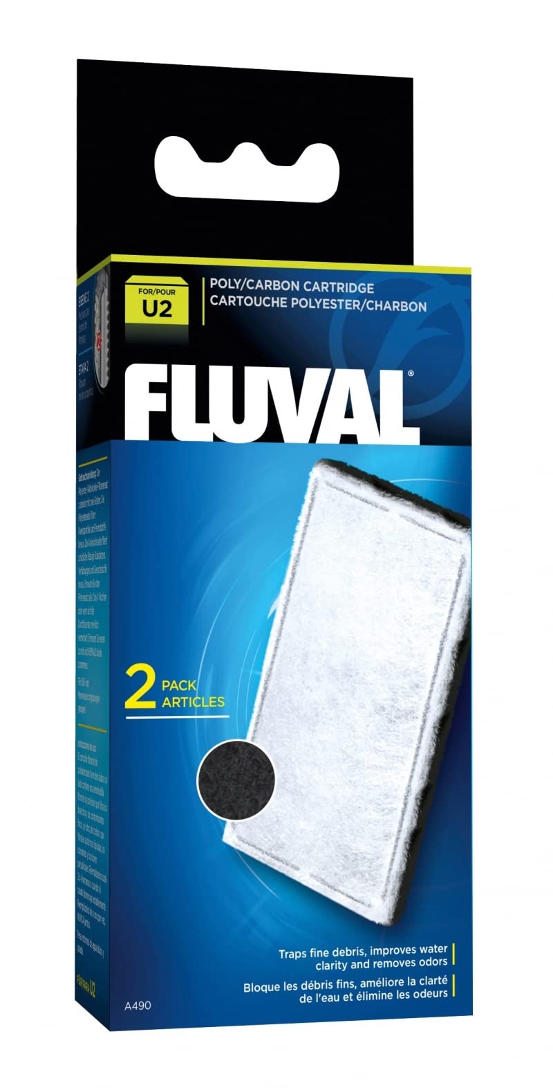 Fluval U2 Internal Filter Carbon Cartridge - Chemical Filtration | 2 Count Pack 1