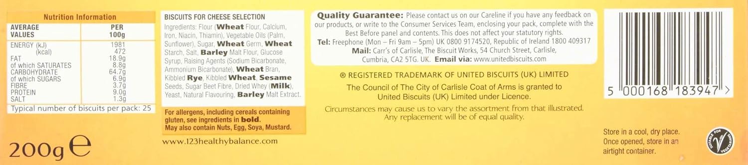 Carr's Selection Cracker-Sortiment – ​​Gourmet-Cracker nach Art des Hauses, 200 g 4