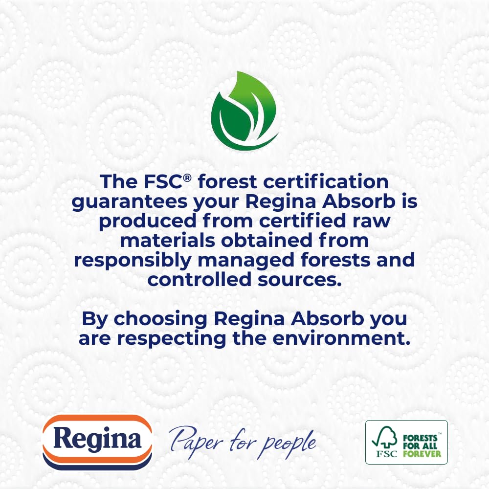 Regina Absorb Küchentücher – 2 Rollen, super saugfähig, 2-lagig, extragroße Tücher für Reinigung und Lebensmittelkontakt 6