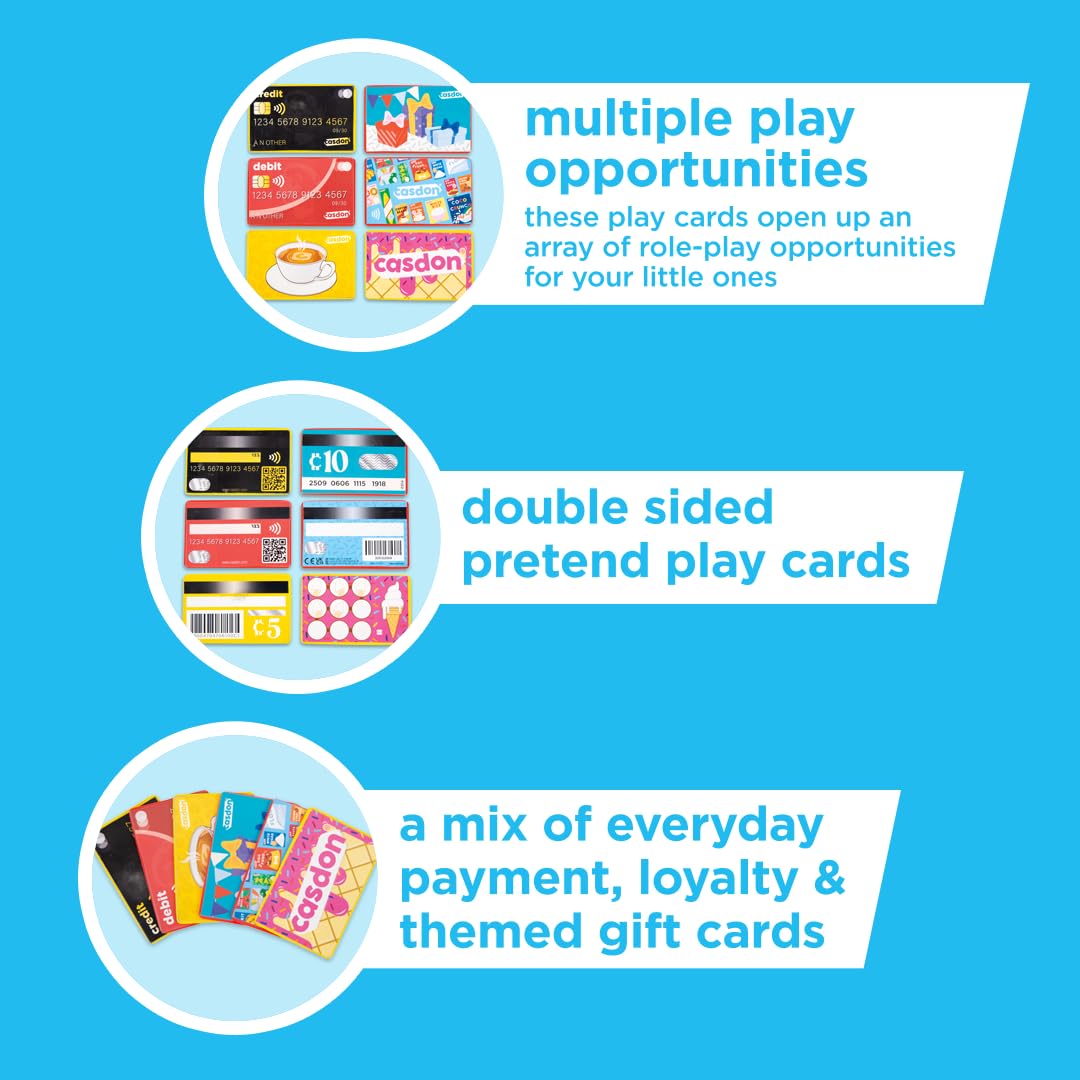 Casdon Pretend Play Cards Set - Realistic Credit & Gift Cards for Imaginative Play 3