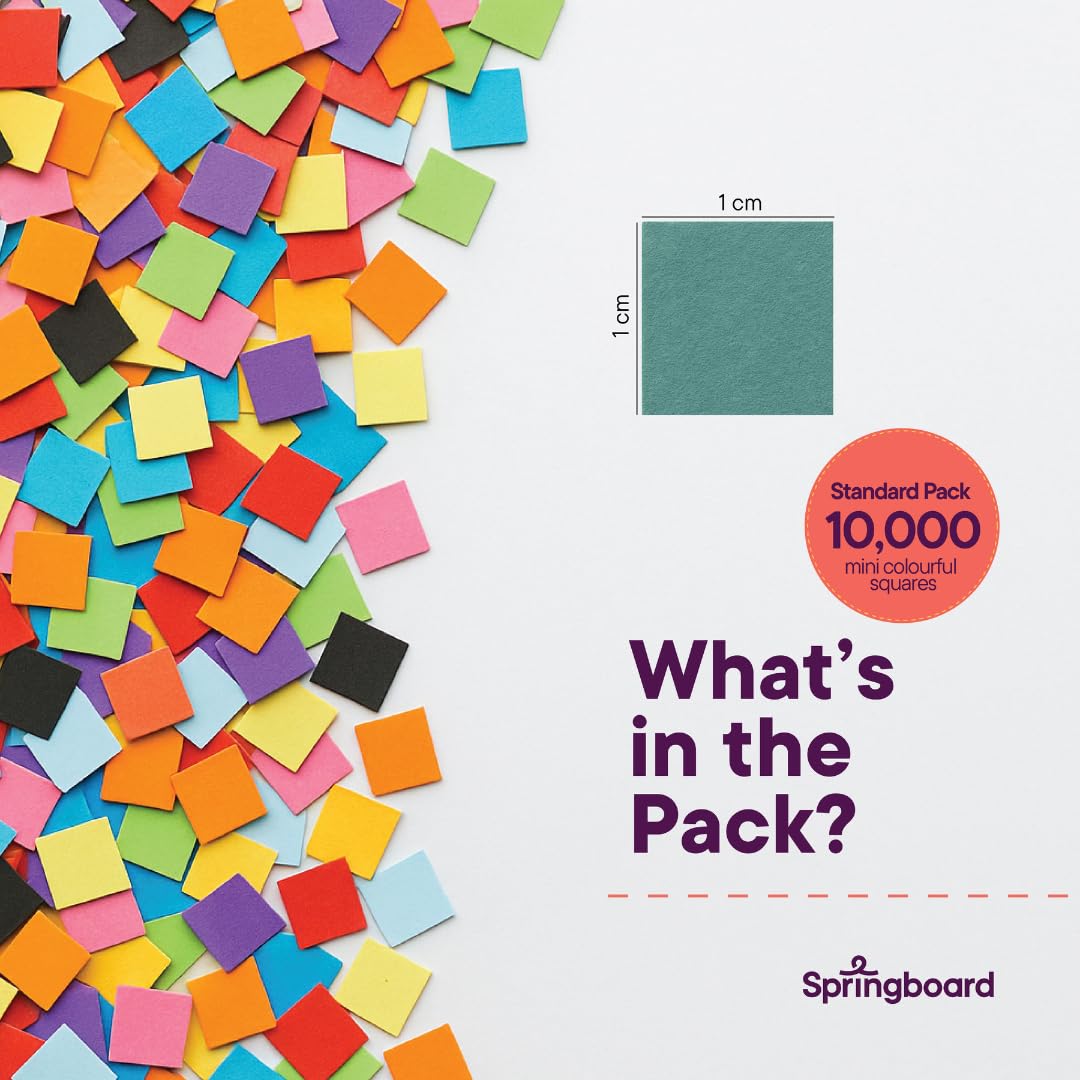 Springboard 10352 Pre-Cut Coloured Mosaic Squares - 1x1 cm (Pack of 10,000) 7