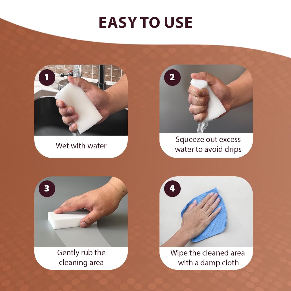 FABRIO Melamine Cleaning Eraser Sponges - Pack of 10 with 2 Denser for Heavy-Duty Cleaning 8