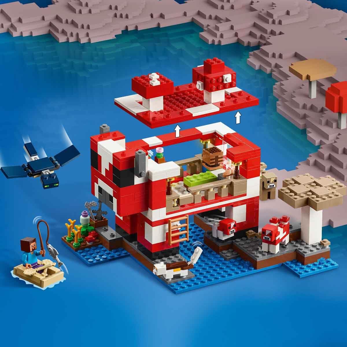 LEGO Minecraft The Mooshroom House Island Building Set - 500-Piece Playset for Ages 8+ 3