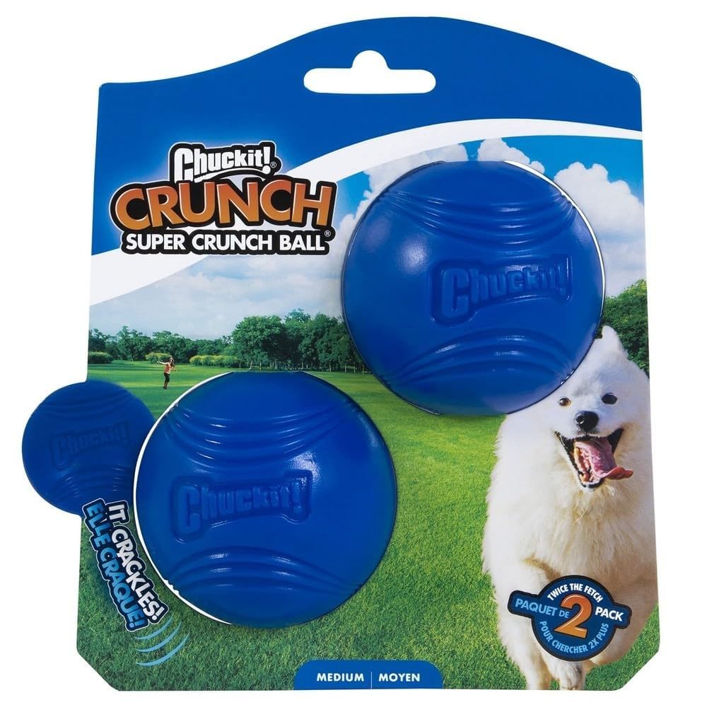 Chuckit! Crunch Ball Dog Toy Launcher Compatible, 2 Pack, Medium Size, Heavy Duty