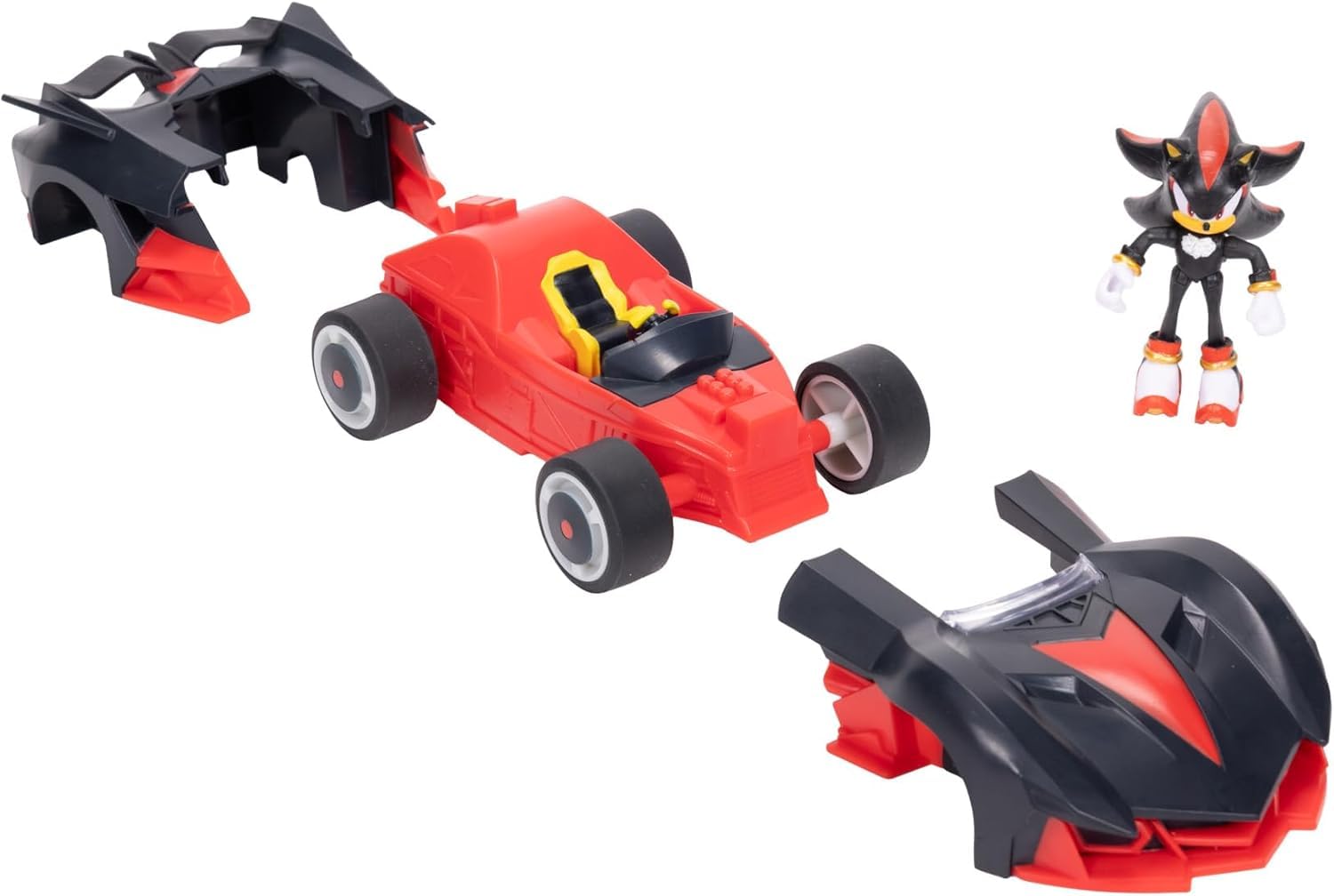 Sonic The Hedgehog Shadow & Dark Reaper Rev-It Racer - Includes Mini Shadow Figurine | No Batteries Required | Ages 3+