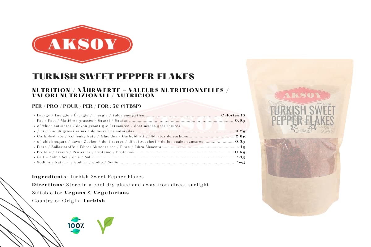 Aksoy Premium-Qualität türkische süße rote Paprikaflocken (Turk Kirmizi Pul Biber) 6