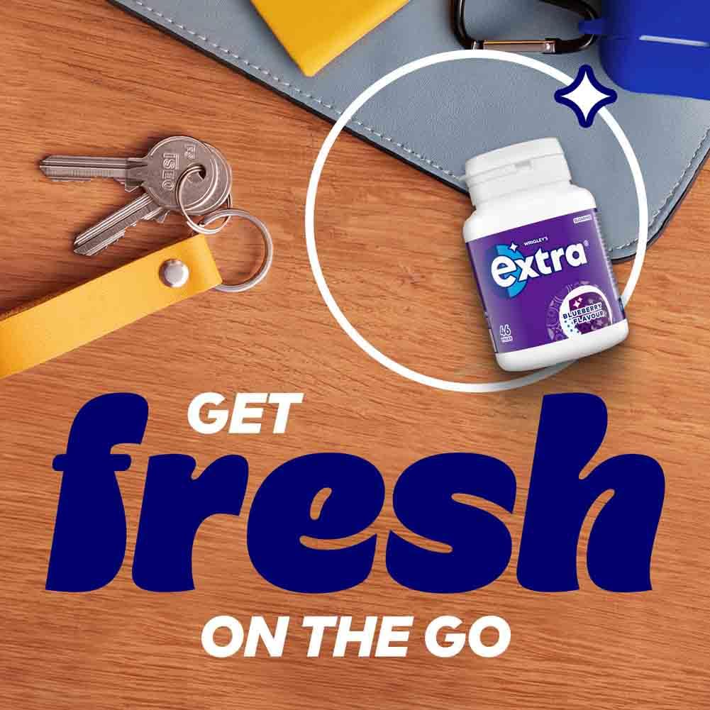 Extra - Blueberry Sugarfree Chewing Gum Bottle (46 Pieces) 9