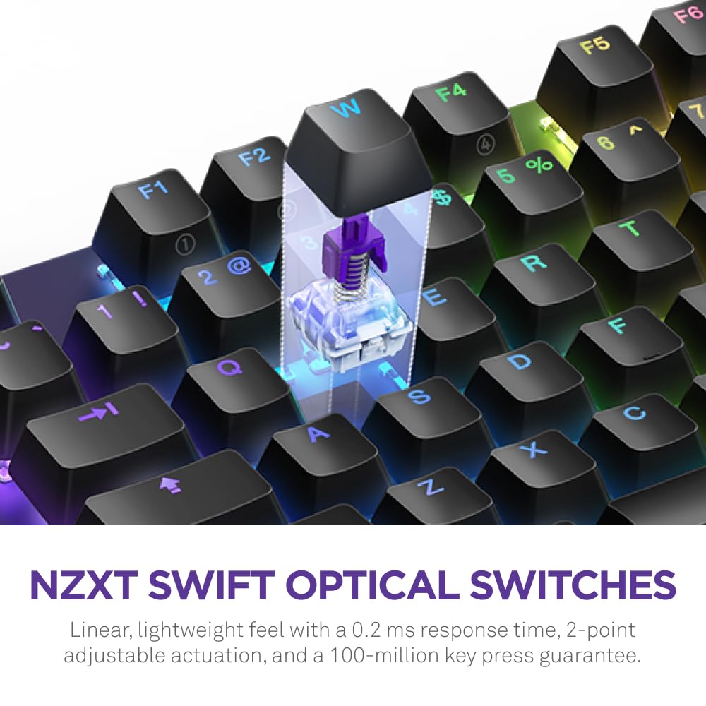 NZXT Function 2-2024 Full-Size Optical Gaming Keyboard | RGB Illuminated | Black 11