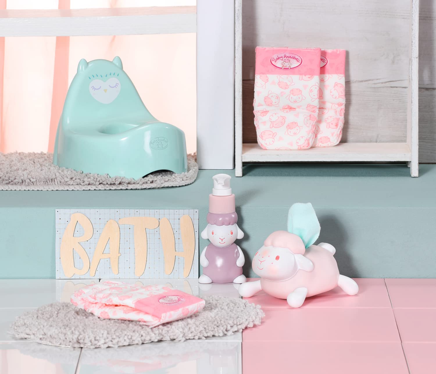 Baby Annabell Potty Set - Includes Potty, Nappies, Tissue Dispenser & Soap Pump for 43cm Dolls - 706602 5