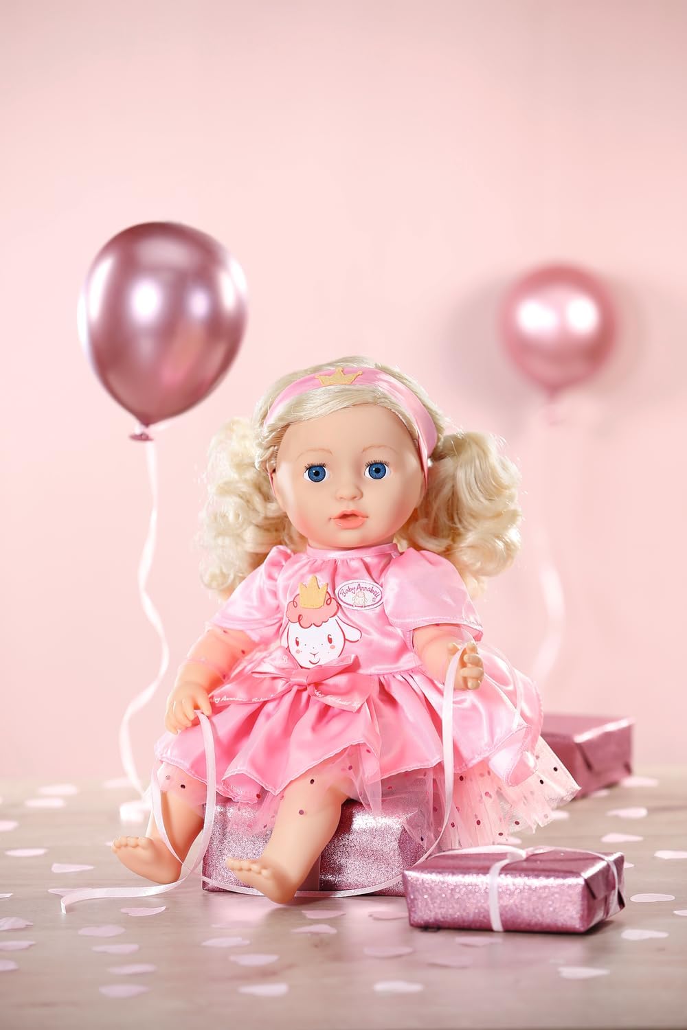 Baby Annabell Happy Birthday Dress 710548 - Pink Tulle Dress with Crown for 43cm Dolls 7