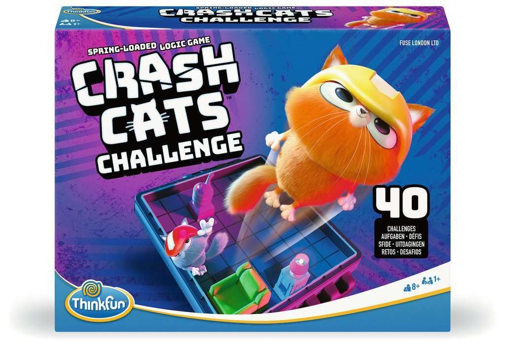 ThinkFun Crash Cats Strategy Board Game for Kids and Adults Age 8+ | 1+ Players | 10 Minutes Playtime