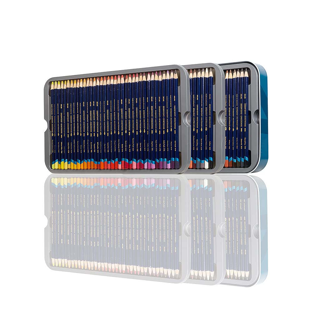 Derwent Inktense Pencils Art Set - 100 Permanent Watercolour Pencils in Tin | 4mm Core 2