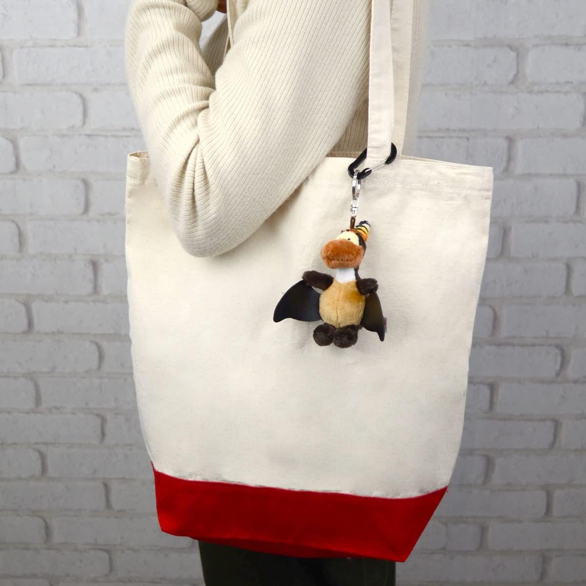 NICI Dino Orny Pteranodon Keyholder 10cm Green Plush with Metal Ring 6