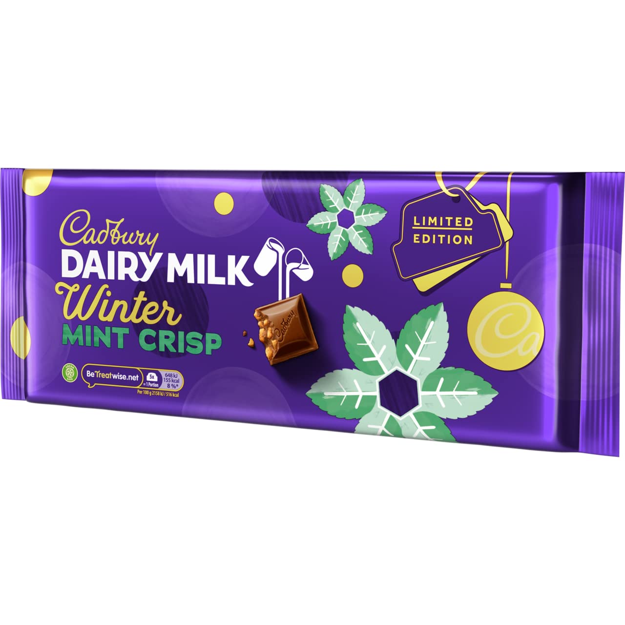 Cadbury Dairy Milk Winter Mint Crisp Edition 360g Chocolate Bar 5