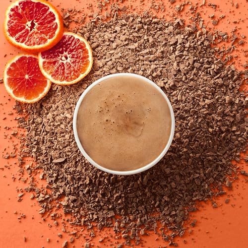 Hotel Chocolat Orange Hot Chocolate Sachets - 10 Pack, 65% Supermilk Chocolate with Blood Orange 9