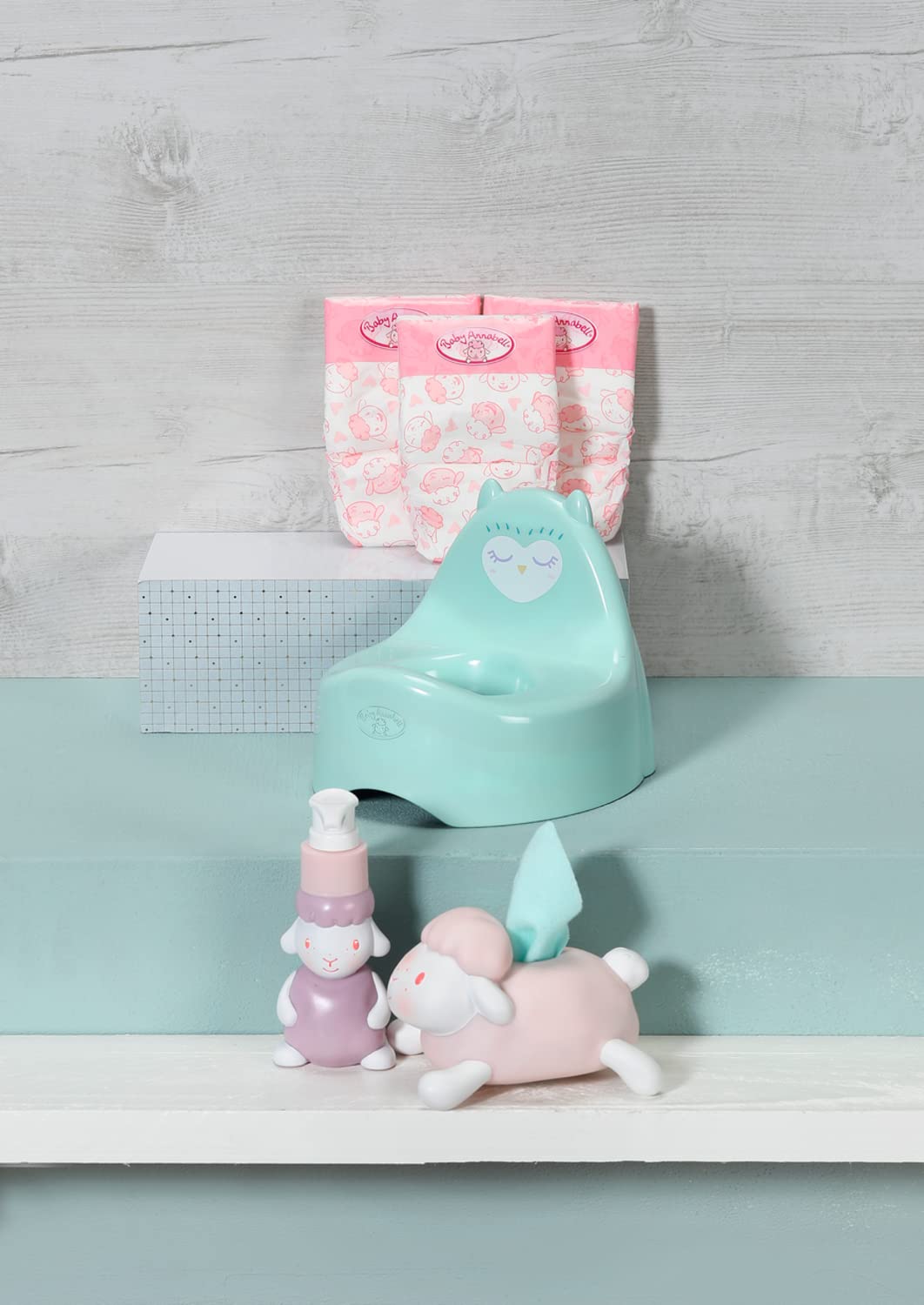 Baby Annabell Potty Set - Includes Potty, Nappies, Tissue Dispenser & Soap Pump for 43cm Dolls - 706602 8