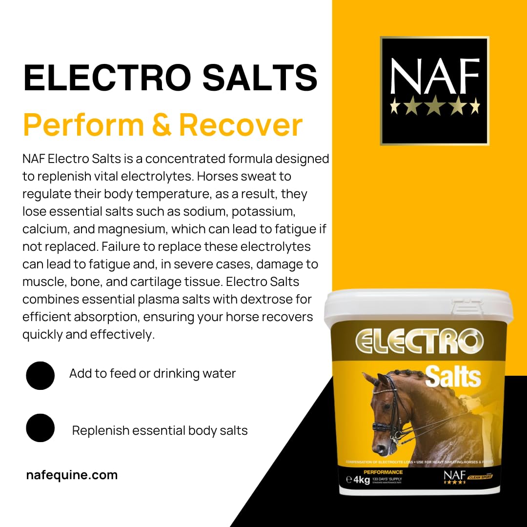 NAF Electro Salts 1kg - Replaces Electrolytes Lost During Exercise | Supports Rehydration & Recovery | For Performance & Working Horses