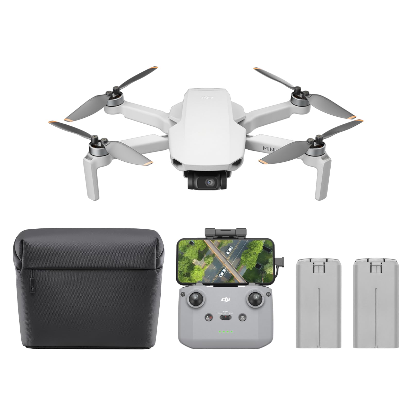 DJI Mini 4K Camera Drone Combo with 4K UHD Camera, 3-Axis Gimbal, Wind Resistant Flight, Extended Battery Options and DJI RC-N1C Controller - Grey