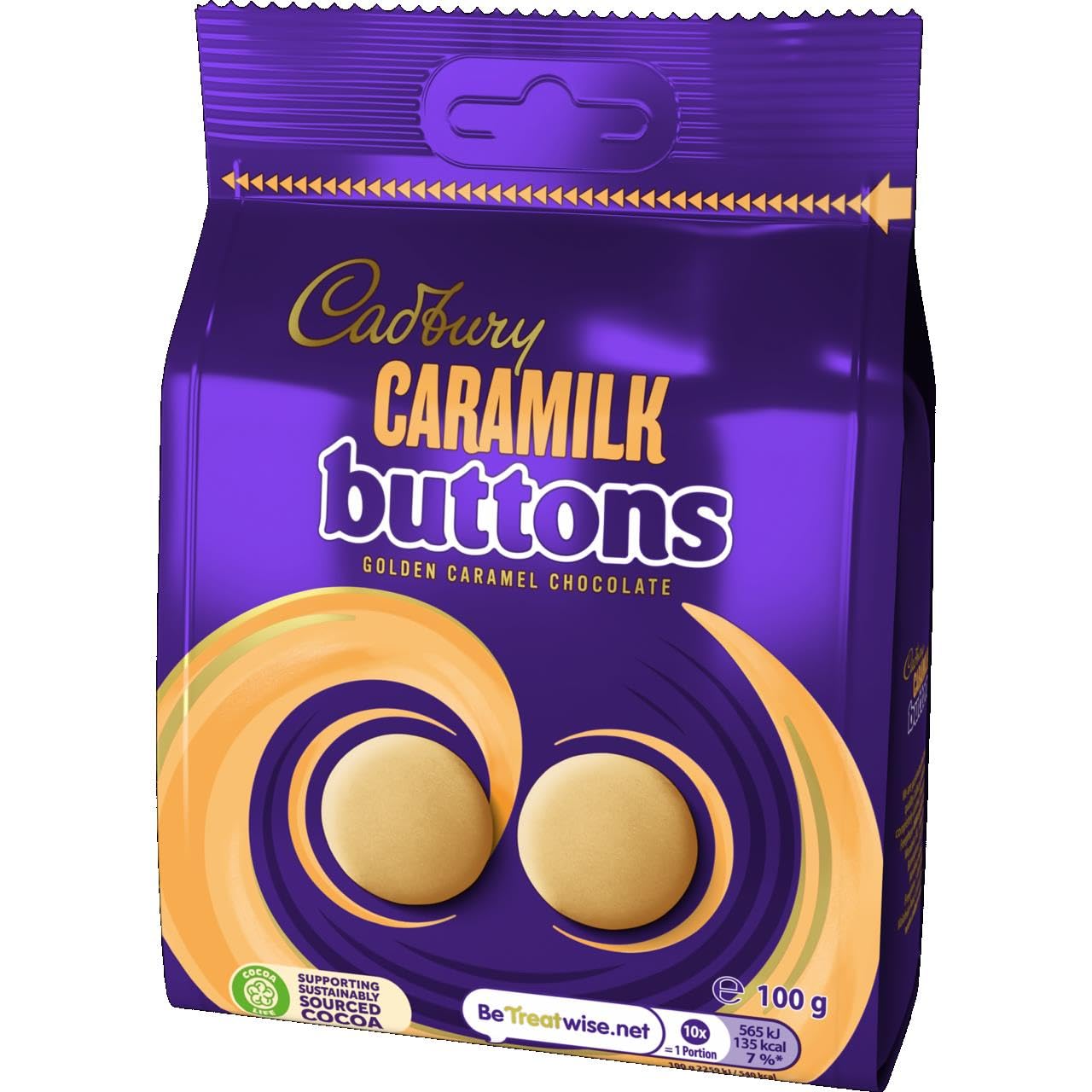 Cadbury Caramilk Golden Caramel Chocolate Buttons, Beutel zum Teilen, 100 g 4