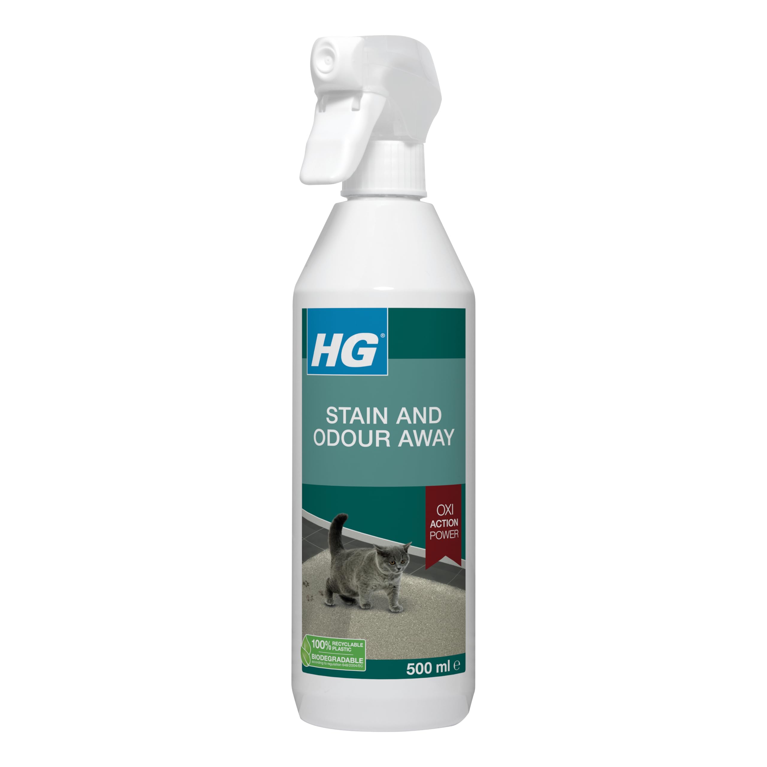 HG Cat Stain Remover & Pet Odour Remover Spray for Fabric & Carpet | 500ml Unscented Liquid