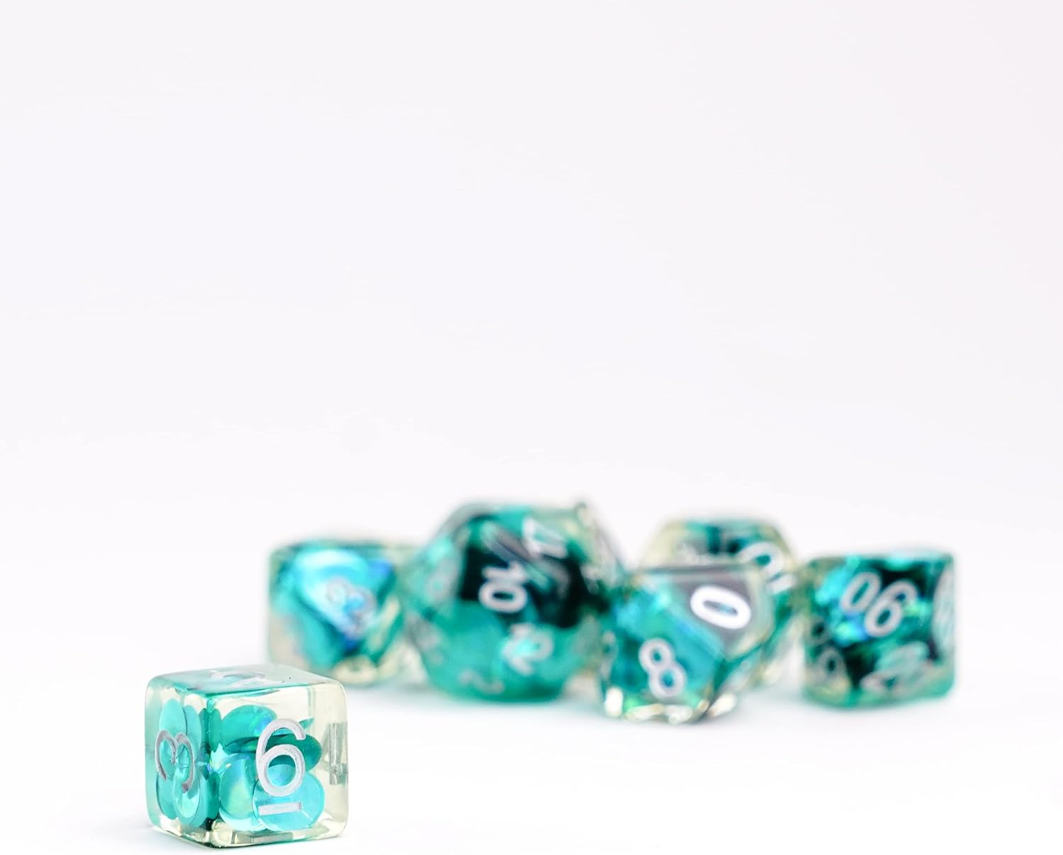 Metallic Dice Games Mermaid Scales 16mm Resin Polyhedral Dice Set 3