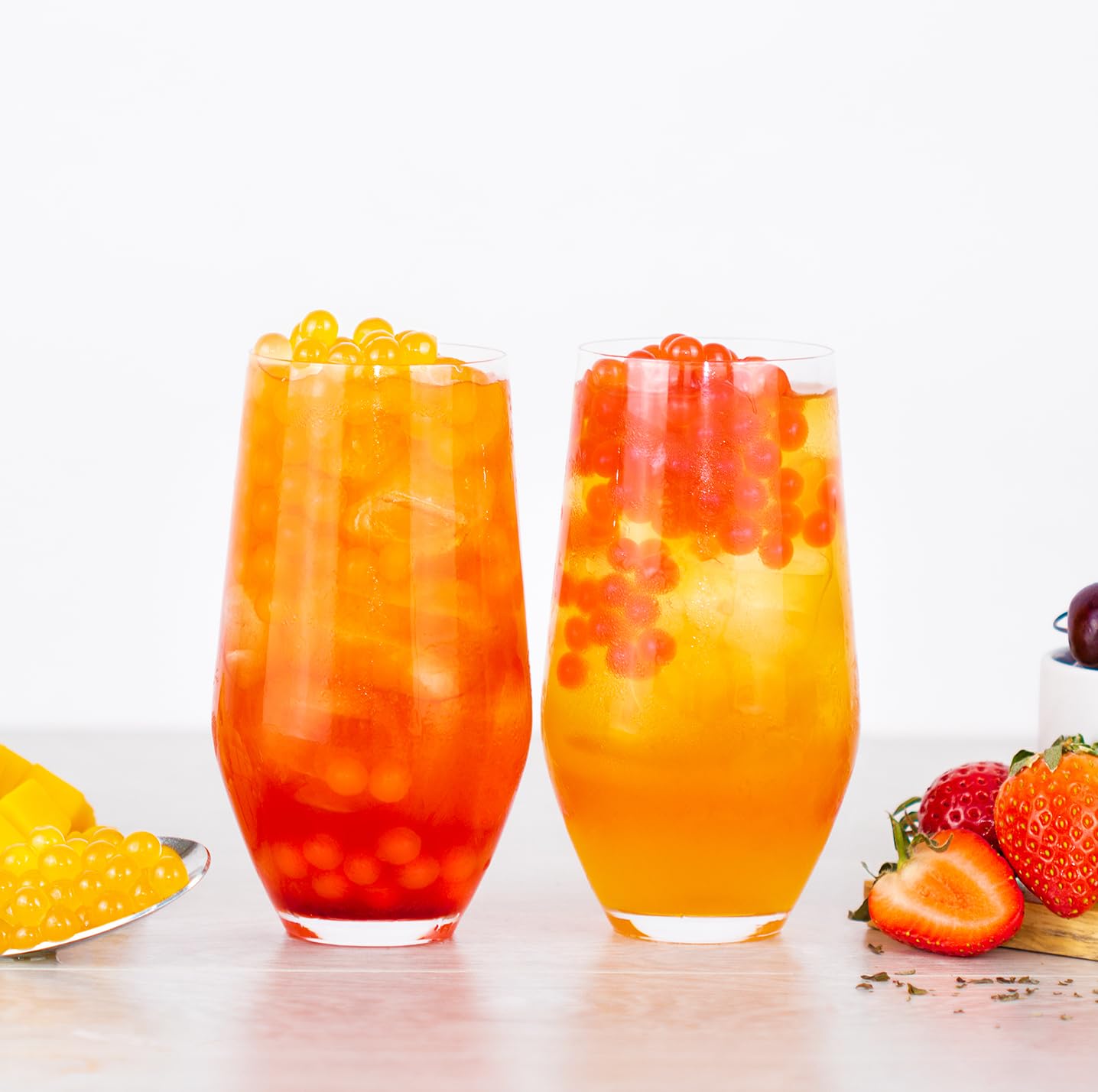 The *TeaShed Fruit Bubble Tea Kit Gift Box - 6 Servings with Mango, Strawberry, Peach & Cherry Boba 4
