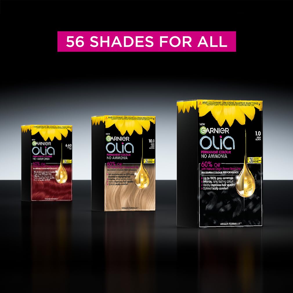 Garnier - Olia Permanent Hair Dye (230g) - 4.62 Dark Garnet Red, Ammonia-Free, Vegan Formula with Natural Flower Oils 9