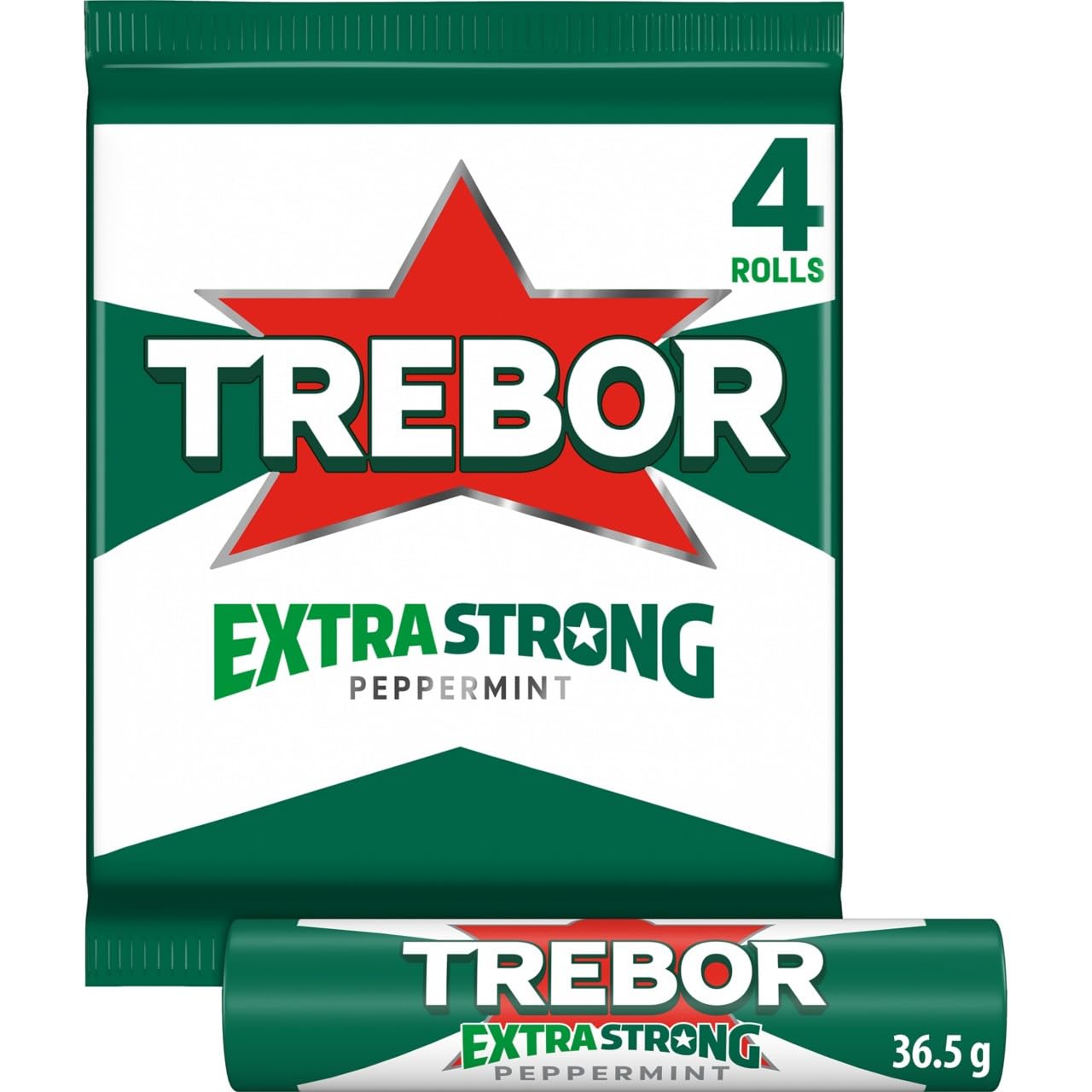 Trebor Extra Strong Peppermint Mint Sweets, 4 Pack Rolls, 146 g (Pack of 12) 5