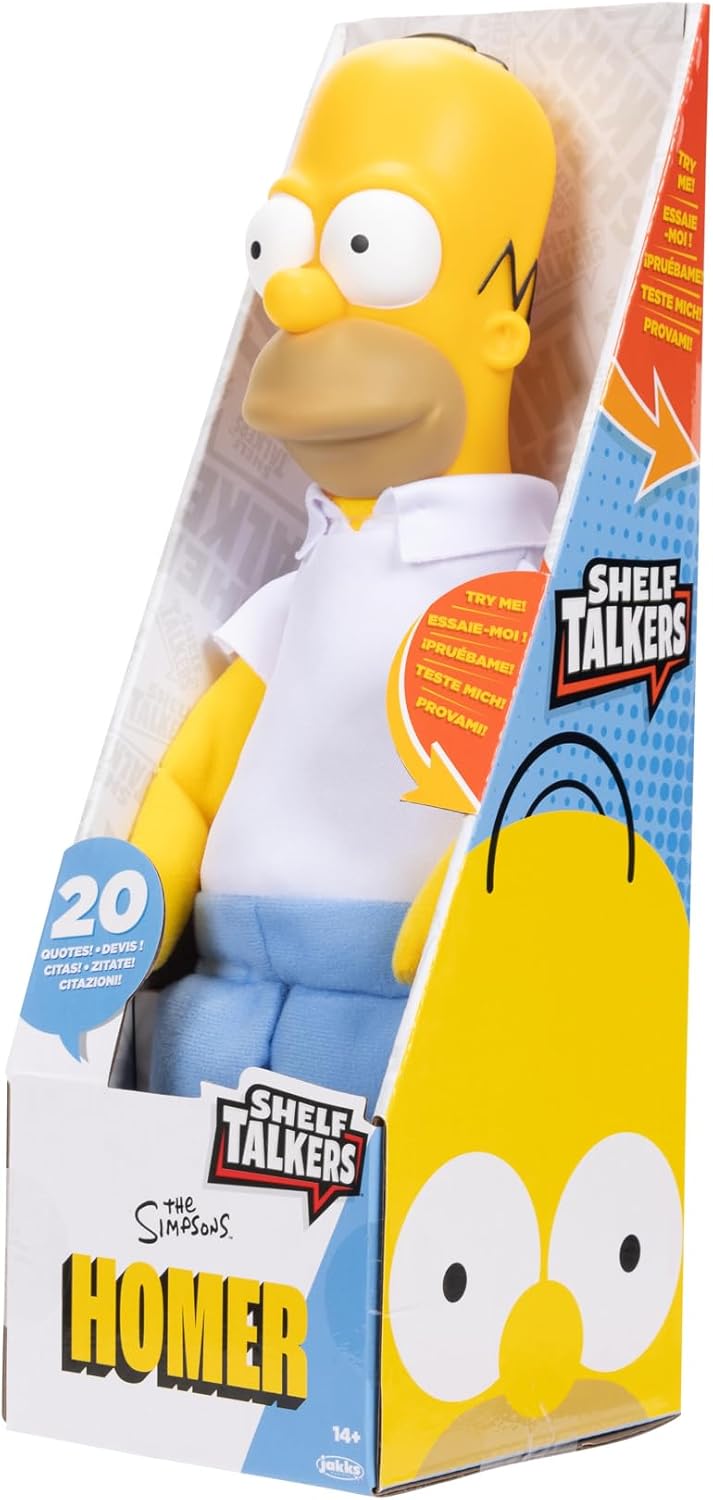 THE SIMPSONS Homer Simpson Shelf Talker - 30cm Plush with 20 Iconic Phrases 7