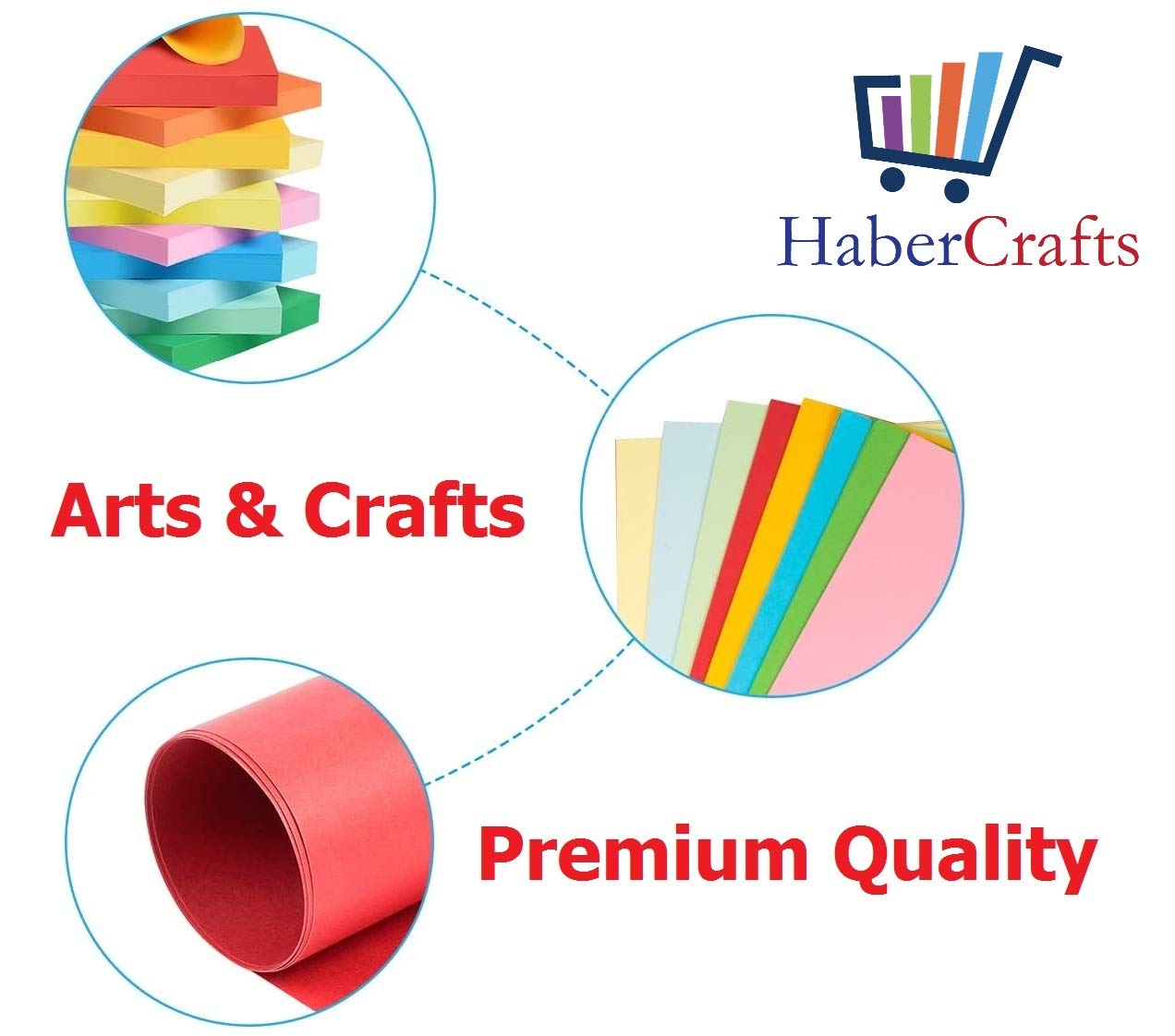 Habercrafts A4 Light Blue Colour Paper 80gsm - 100 Sheets Double Sided for Printing & Crafts 5