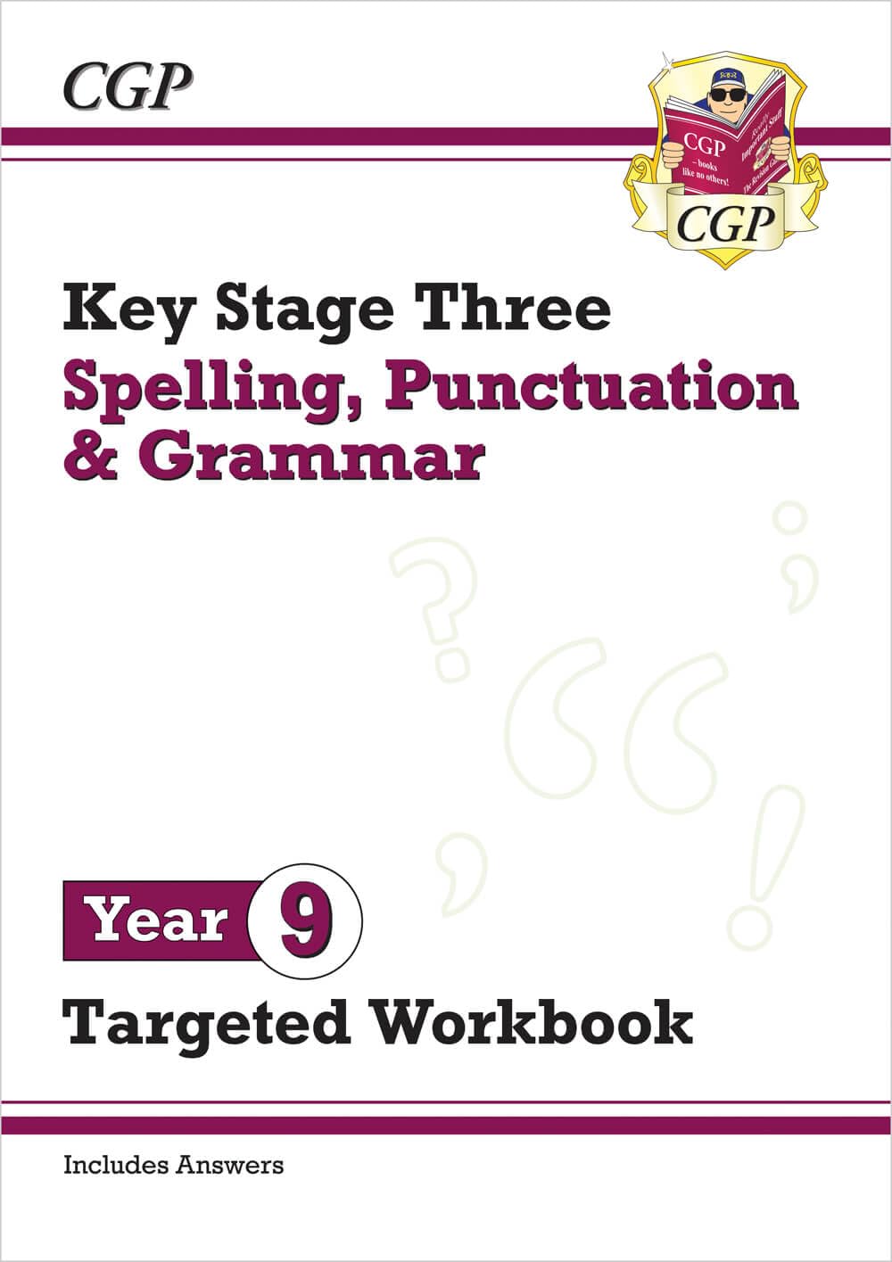 Coordination Group Publications Ltd (CGP) KS3 Year 9 Spelling, Punctuation and Grammar Targeted Workbook - Ages 13-14