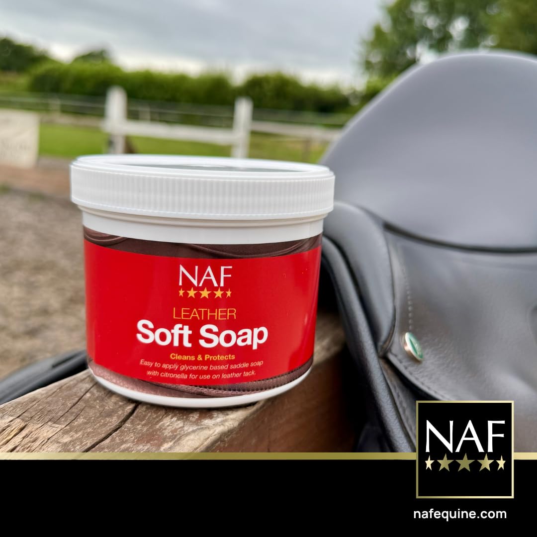 NAF Leather Soft Soap - Glycerine-Based Cleaner for Suppleness | 450g Solid | Citronella Scent