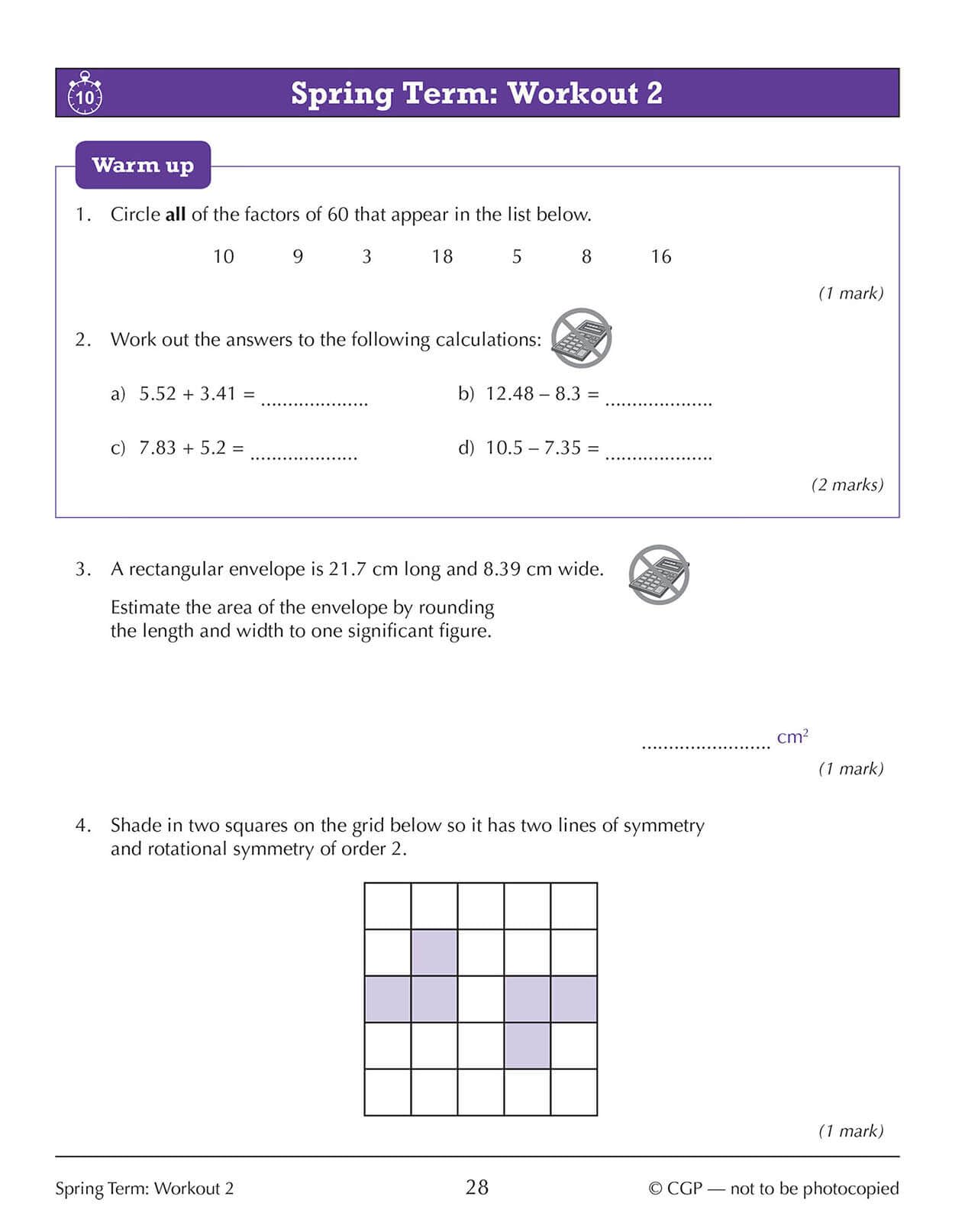 CGP New KS3 Maths 10-Minute Weekly Workouts - Year 8 | Catch-up & Home Learning 4