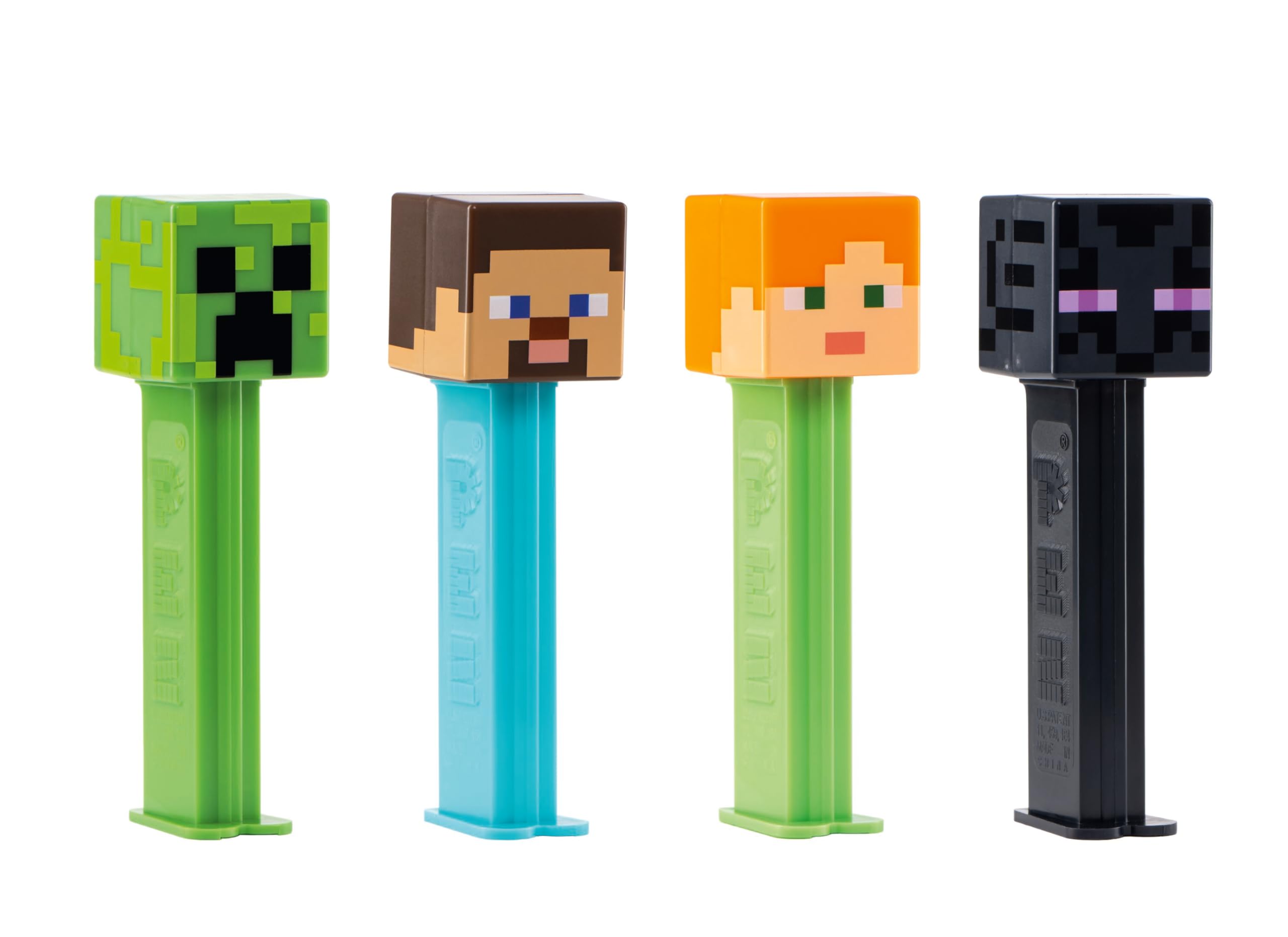 PEZ Minecraft Charakter-Süßigkeitenspender - Steve, Alex, Creeper &amp; Enderdrache Süßigkeitenspender-Paket 5