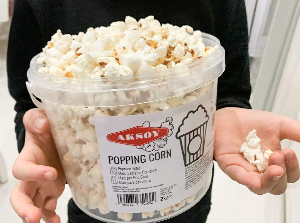 AKSOY Popping Corn Kernels - 1KG | Gourmet White Popcorn for Stovetop, Air Popper & Microwave 6