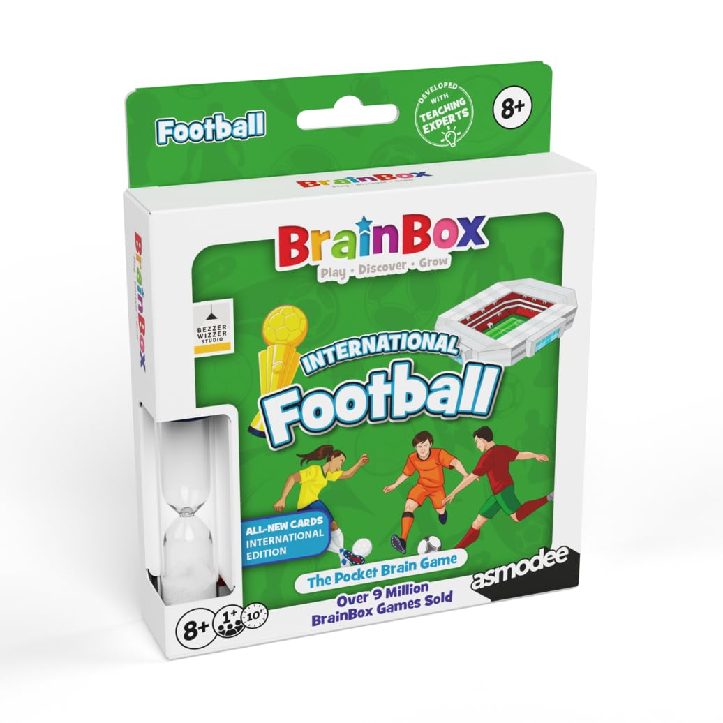 Asmodee BrainBox Pocket - Football International Teams | Travel Card Game | Ages 8+