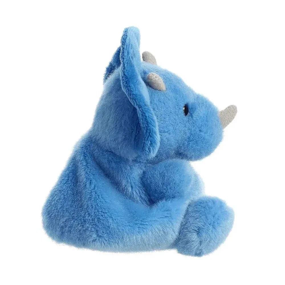 AURORA Palm Pals Tank Triceratops Dinosaur Soft Toy - 5In Blue Plush | Eco-Friendly