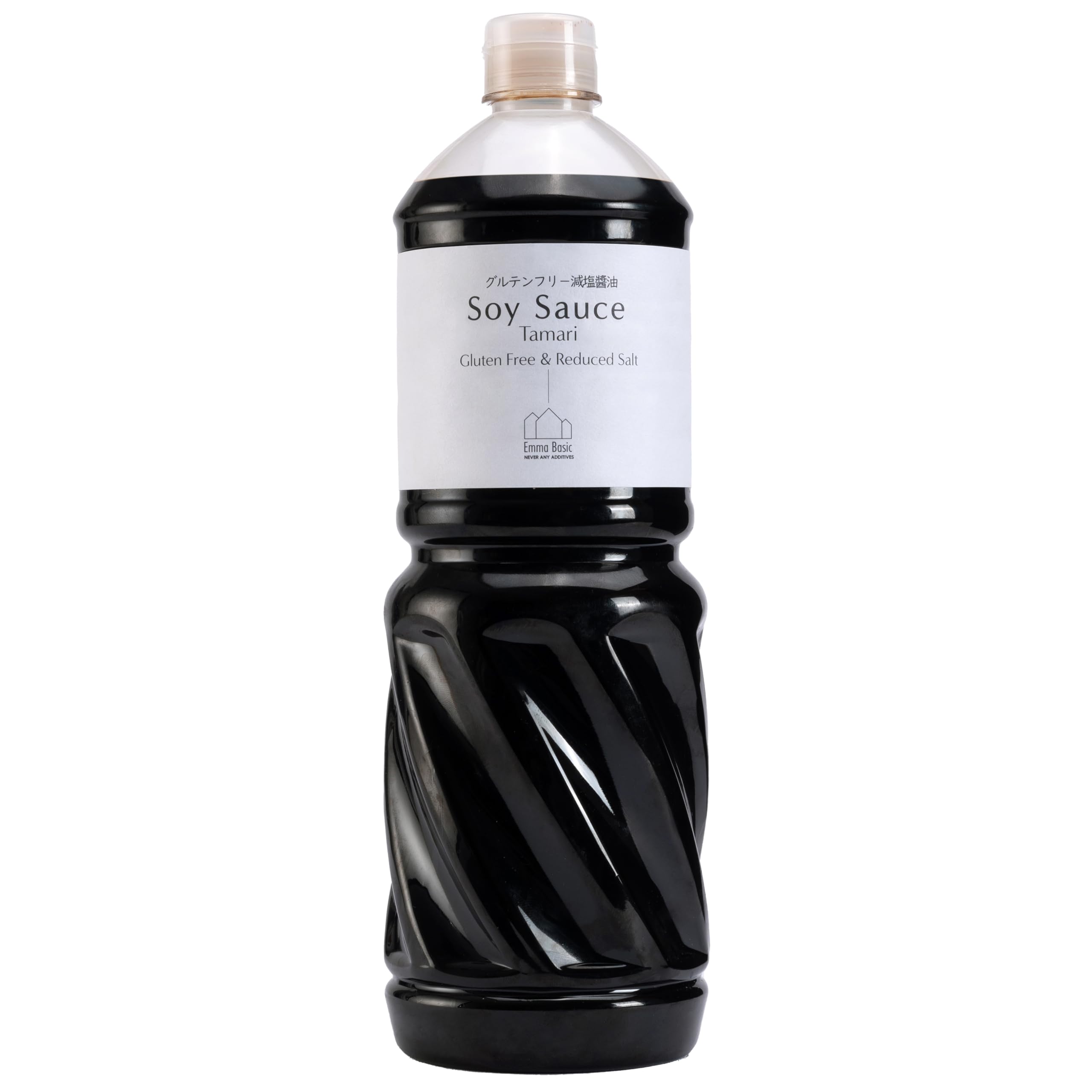 Emma Basic Gluten Free Reduced Salt Soy Sauce 1 Litre - Naturally Brewed Umami Soy Sauce