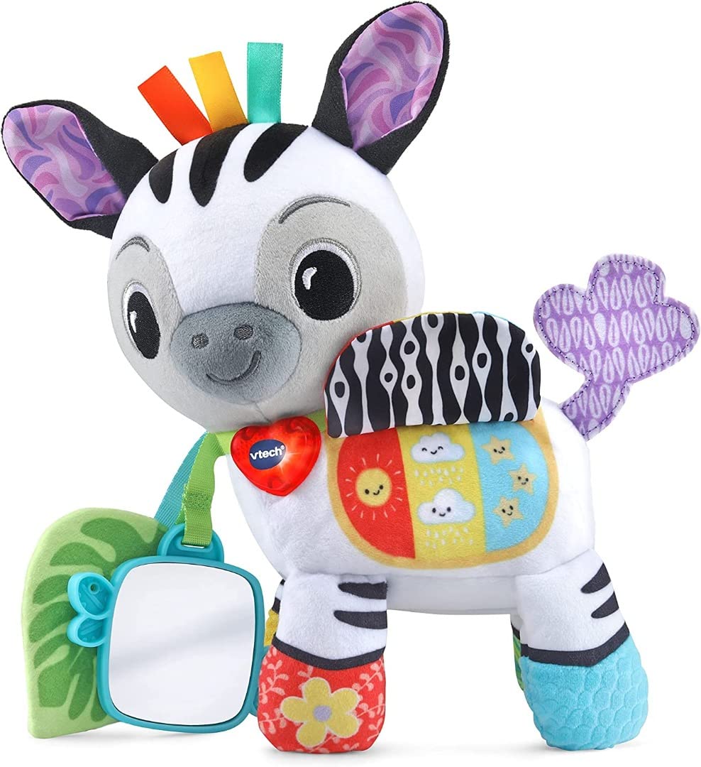 VTech Baby On-the-Go Soft Zebra - Interactive Sensory Toy with Lights, Music & Sounds for 3+ Months