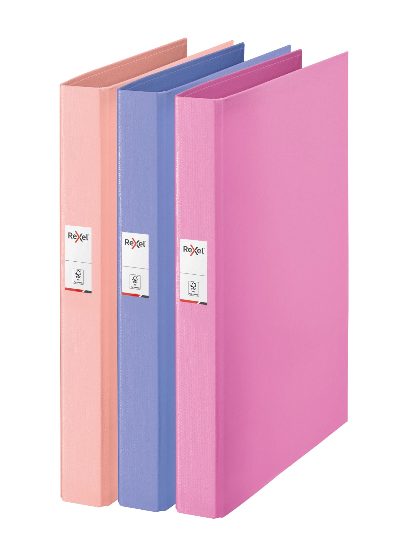 Rexel Solea A4 O-Ring Binder - 2 Ring, 25mm Spine, 190 Sheet Capacity | 3 Pack Pastel Colors