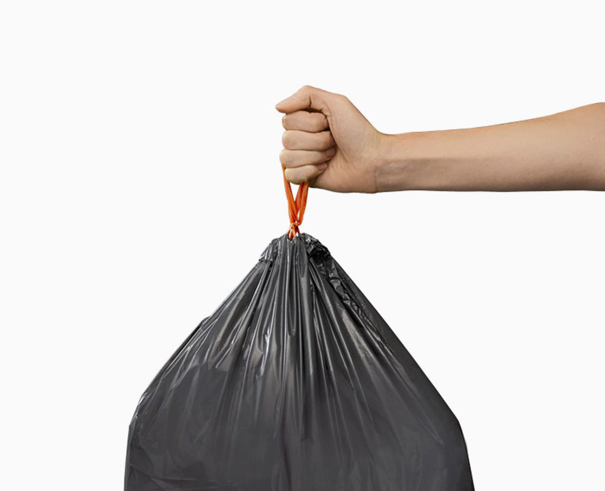 Joseph Joseph IW5 Eco Recycled Plastic Bin Liners - 40L Capacity, Drawstring, Grey (20 Pack)
