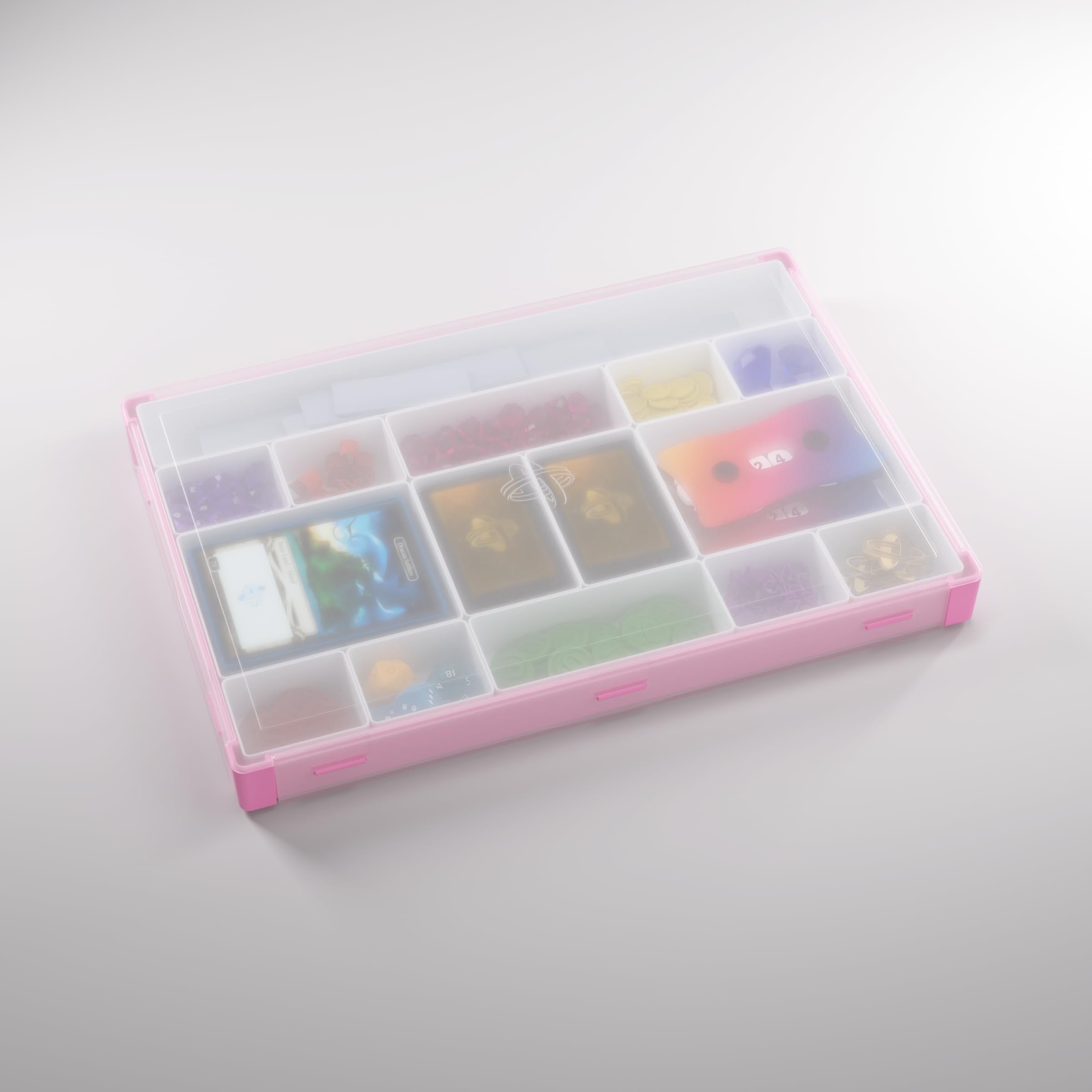 Gamegenic Token Silo XL Pink/White – Board Game Storage with 15 Removable Compartments 4