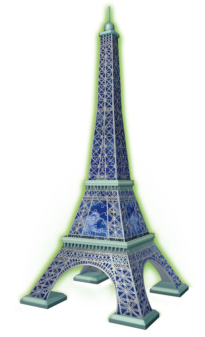 Ravensburger Glow in the Dark Eiffel Tower 3D Jigsaw Puzzle - 216-Piece Building Set for Kids & Adults
