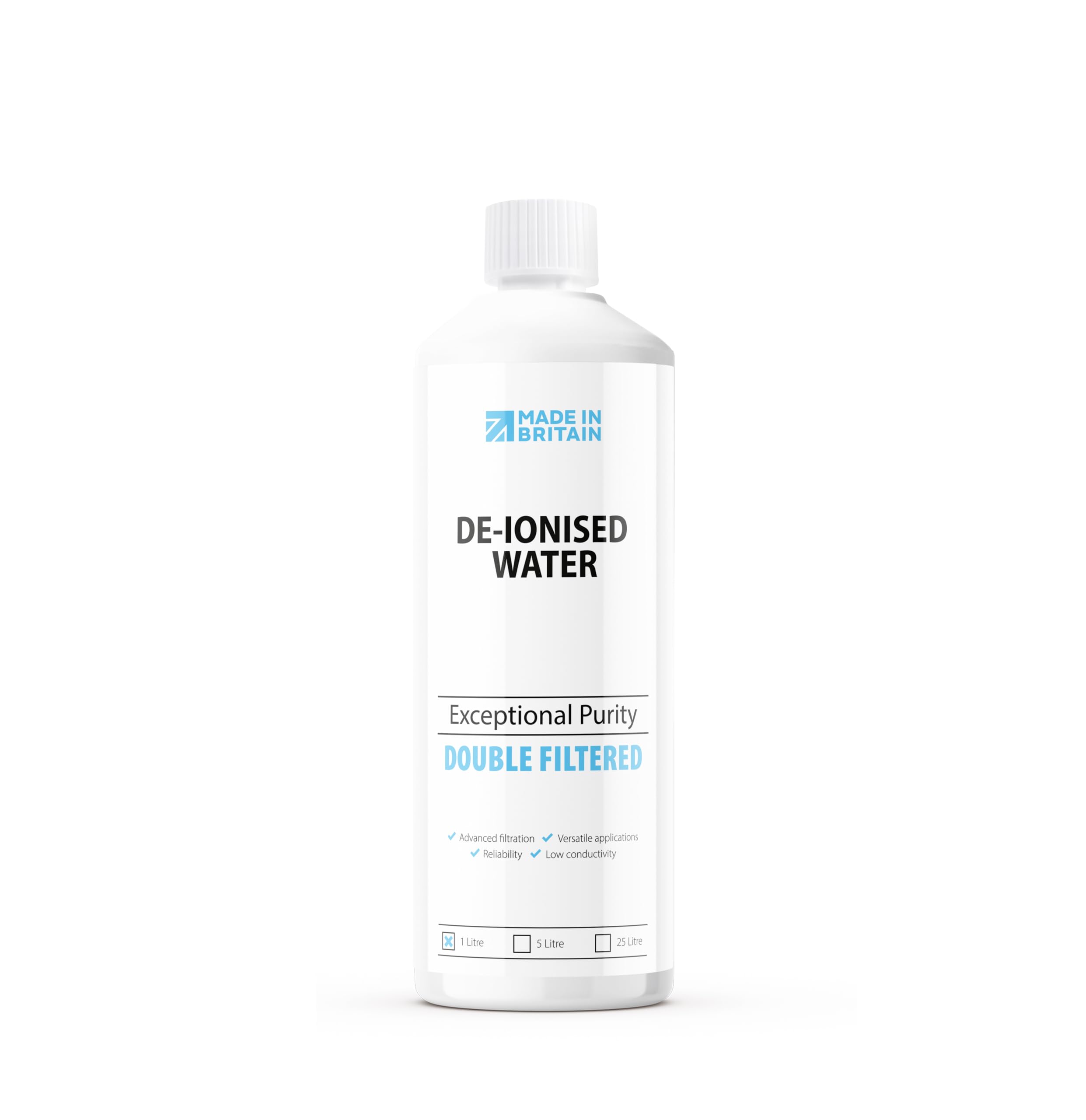 ChemLab De-Ionised Water - 1 Litre | Ultra-Purity for Irons, Batteries & Automotive Care 1